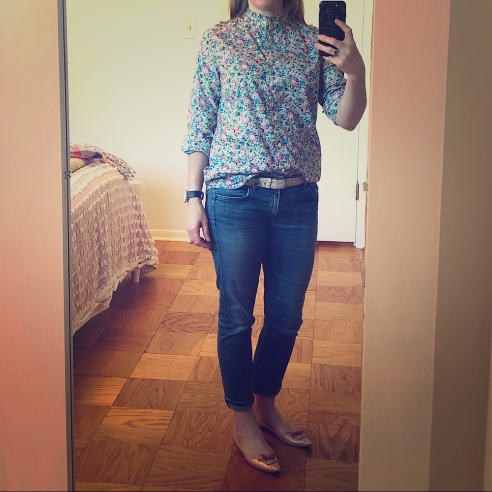 J. Crew perfect shirt in Liberty print, Sz 4